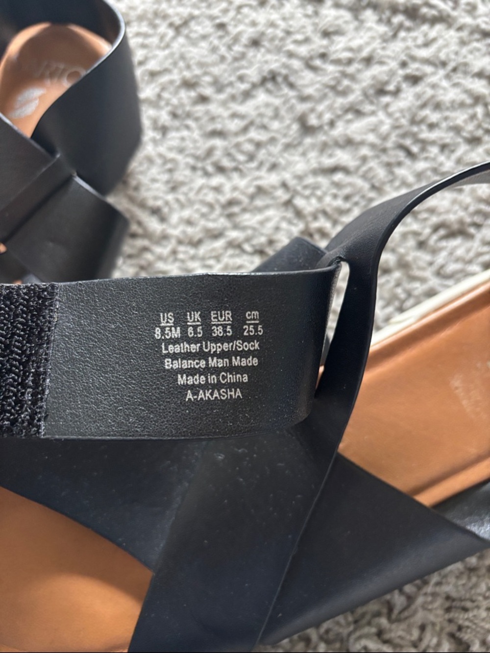 Franco Sarto Black Leather Crisscross Slingback Sandals - Picture 6 of 12